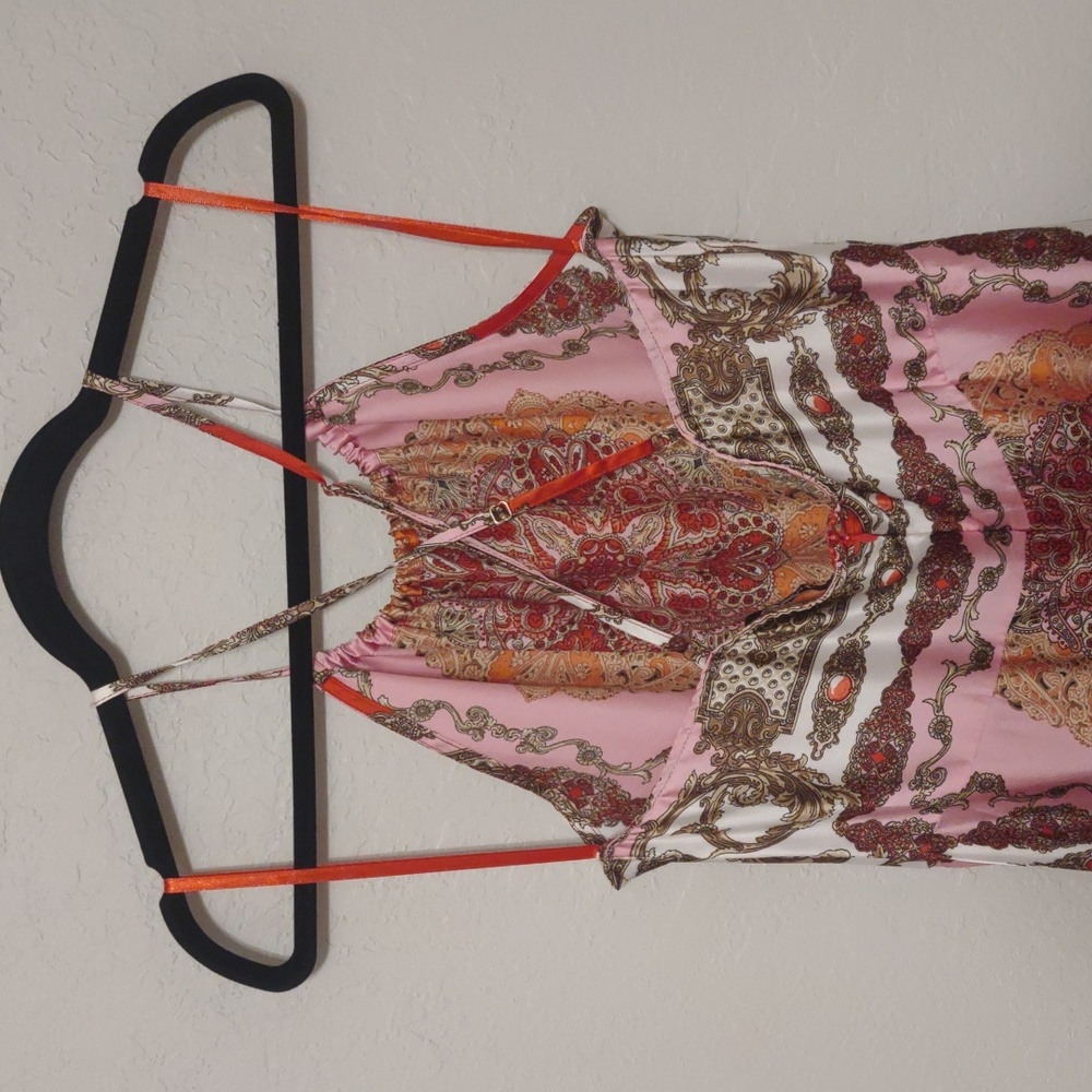 Scarf Pattern Halter Maxi Dress - Picture 6 of 11
